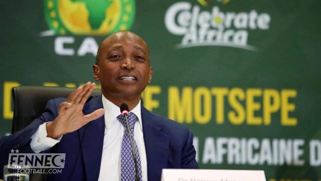 Le président de la CAF s'exprime lors d'une conférence en Afrique.