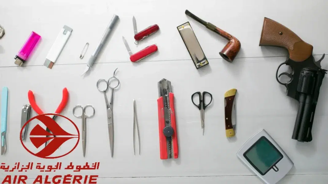 Air Algérie : Découvrez la liste des objets et produits interdits en avion Liste d'objets interdits en avion avec outils et accessoires.