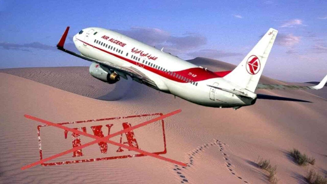 Le Savez-vous ? Suppression de la TVA et baisse des prix des billets pour les usagers de Air Algérie, vers cette destination Avion Air Algérie en vol au-dessus du désert avec ciel bleu.
