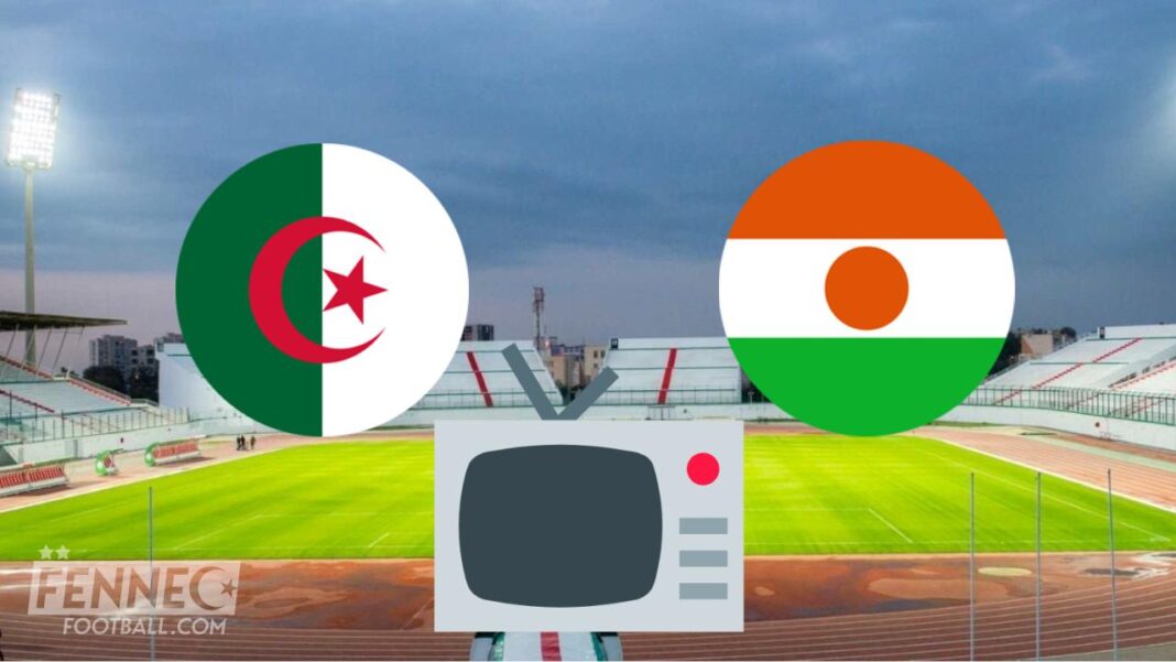 CHAN 2023 : Algérie-Niger, probables compos, heure et chaînes pour suivre Drapeaux de l'Algérie et du Niger au stade, match de football en cours.