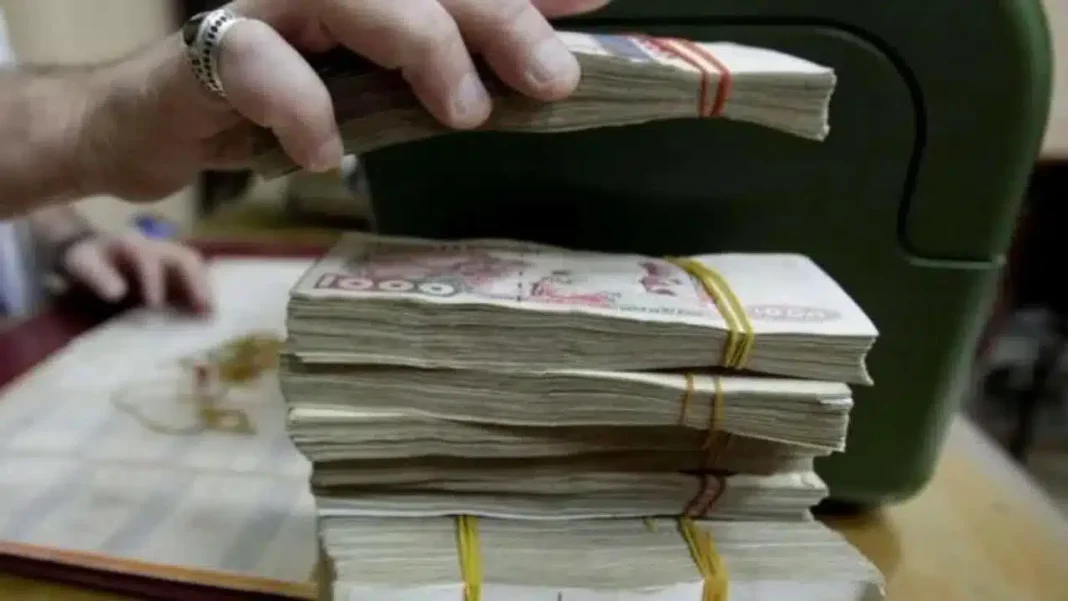 Algérie : voici la nouvelle sur les salaires de mars et avril Main tenant des billets de banque algériens pour distribution.