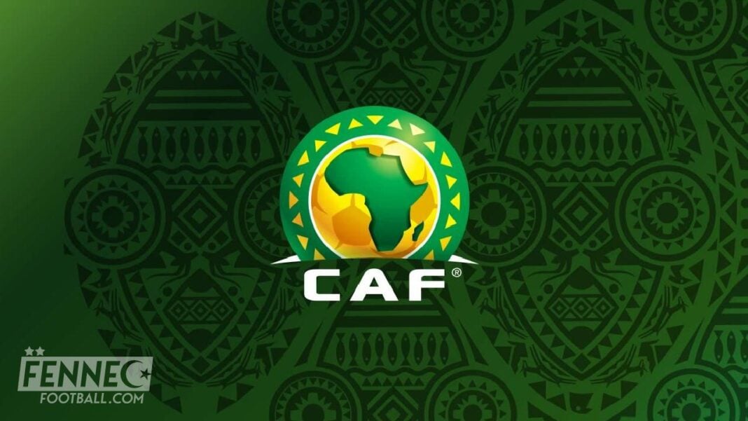 CAN 2025 : le comité de la CAF visitera l’Algérie à cette date Logo de la CAF avec l'Afrique centrale et le continent africain.