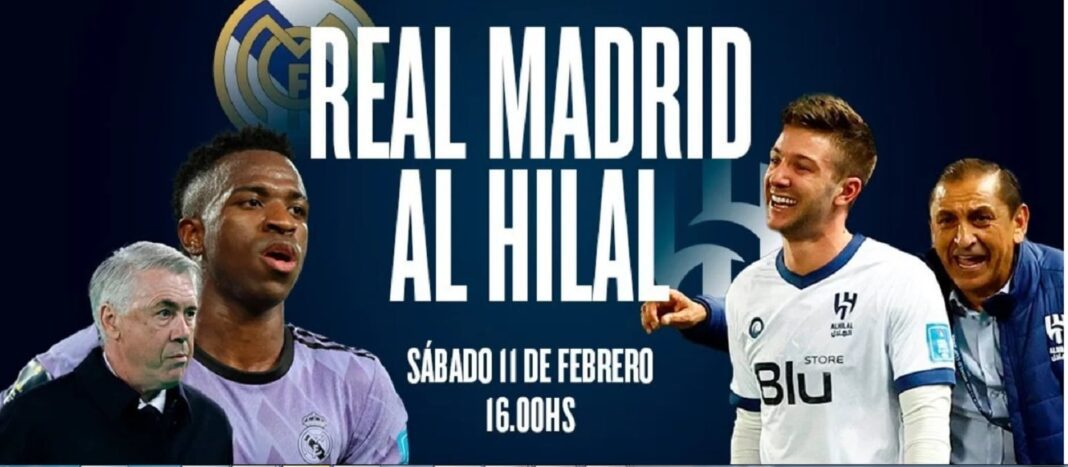Affiche du match Real Madrid contre Al Hilal le 11 février à 16h.