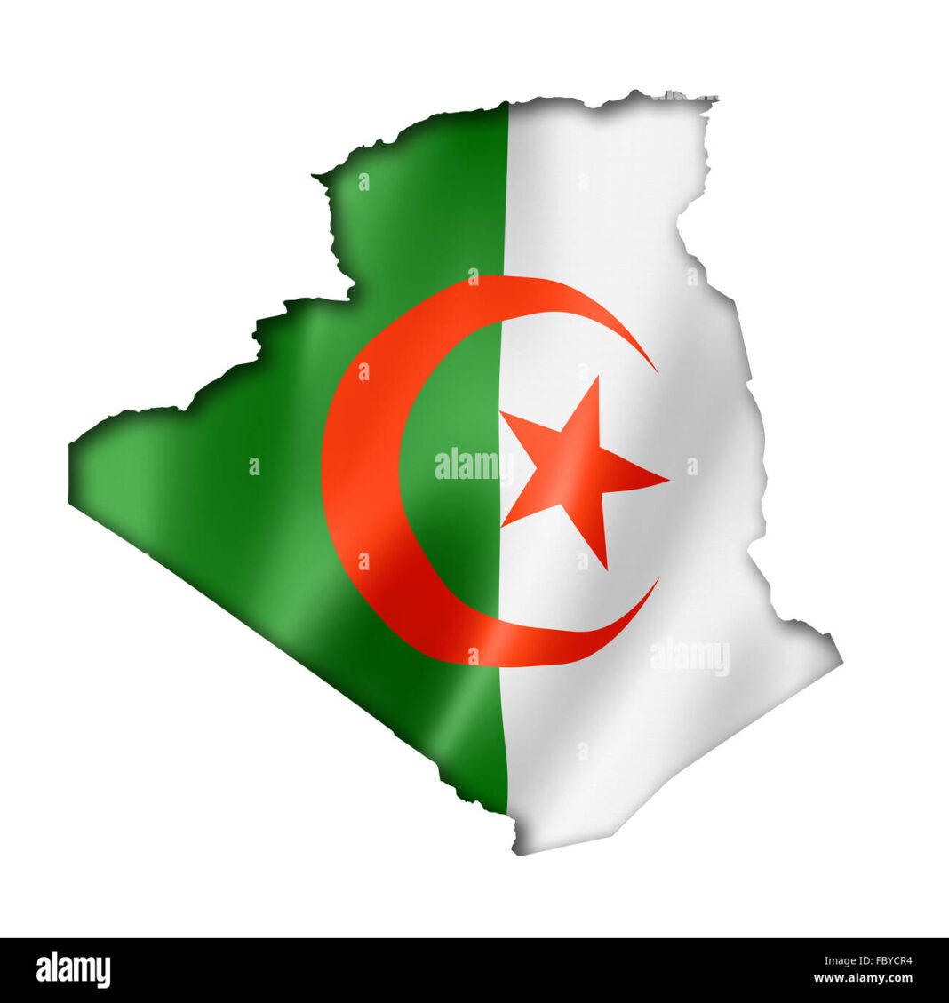 Emouvant ! Deux aventuriers français livrent ce témoignage poignant sur l’Algérie Carte de l'Algérie avec drapeau national en couleurs vives.