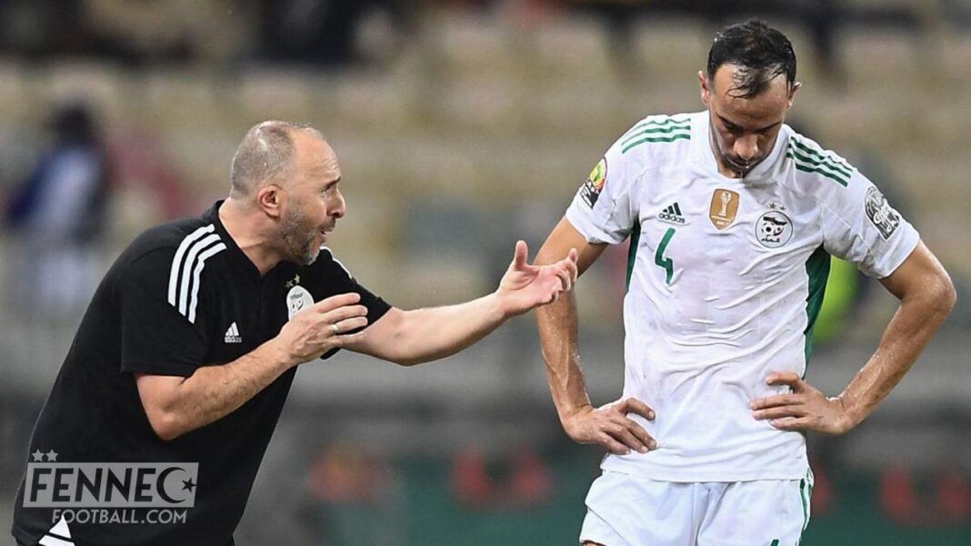Equipe d’Algérie-Belmadi : l’étrange message de Djamel Benlamri (vidéo) Djamel Benlamri et Belmadi lors d'un match de football.