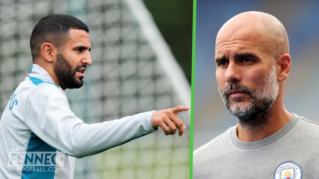 Coup de tonnerre ! Guardiola pète un câble contre Mahrez pour cette raison. Guardiola en colère pointant du doigt Mahrez lors d'un entraînement.