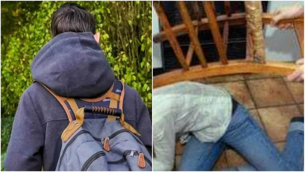 Drame à Relizane : un élève de 2e AM agresse le directeur de son collège Étudiant avec sac à dos dans un environnement scolaire.