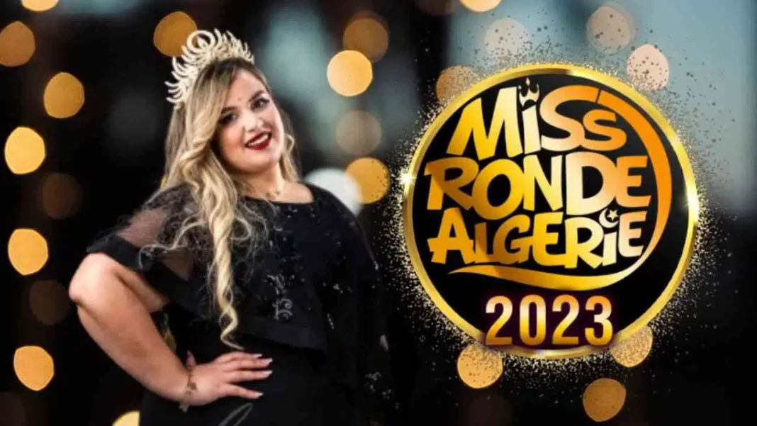 C’est officiel ! Voici la Miss Ronde Algérie 2023 Candidate Miss Ronde Algérie 2023 en robe noire et couronne.