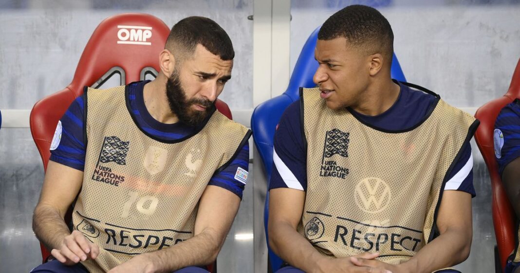 Mbappé range définitivement le dossier Benzema Kylian Mbappé et Karim Benzema lors d'une rencontre sportive.