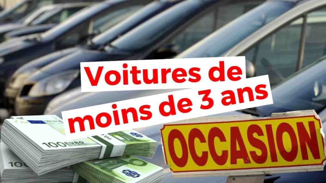 Vente de voitures d'occasion de moins de 3 ans avec financement.