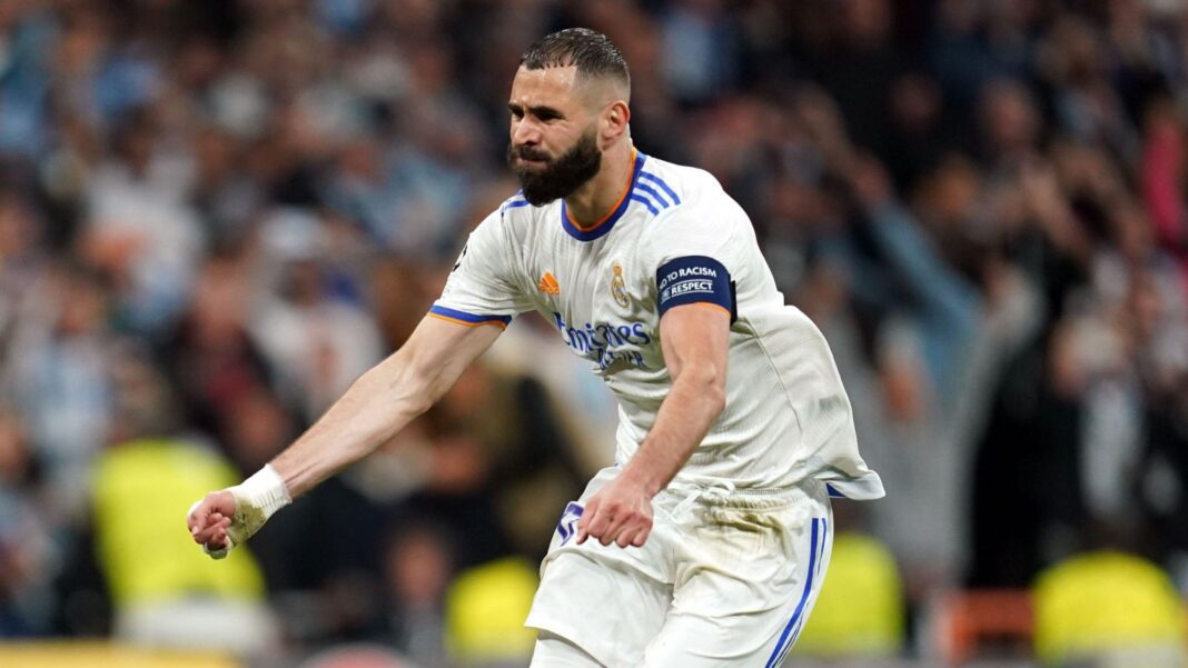 Benzema, la grosse inquiétude Karim Benzema en action pour le Real Madrid contre Liverpool.