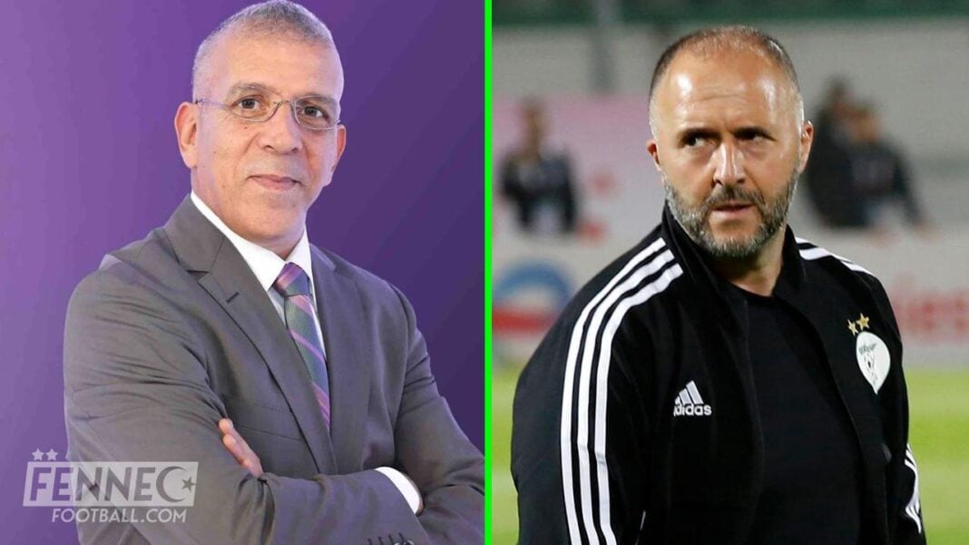 Hafid Derradji et Djamel Belmadi Hafid Derradji et Djamel Belmadi en discussion sportive.