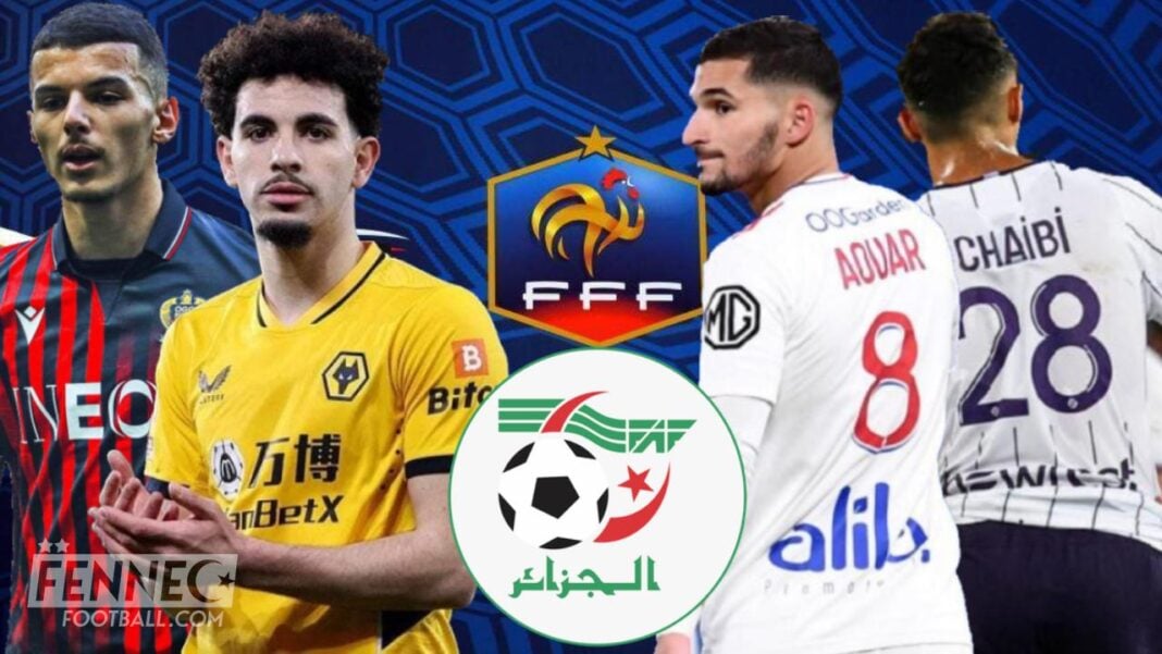 Foot : la France joue un sale tour aux franco-algériens Joueurs de football français et algériens en action sur le terrain.