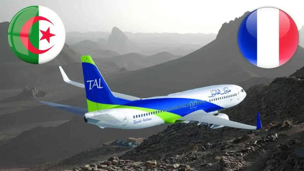 Tassili Airlines : économisez jusqu’à 62 % sur vos billets internationaux Avion Tassili Airlines sur un paysage montagneux.