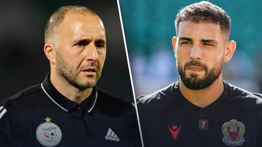 Belmadi a t-il vraiment banni à vie Andy Delort de l’équipe d’Algérie ? Découvrez la réponse Belmadi et Andy Delort lors d'une rencontre sportive en Algérie.