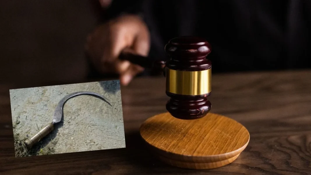 Algérie : Un homme condamné à mort pour avoir… Marteau de juge et image d'une arme de crime.