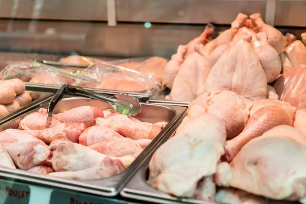 Incroyable ! C’est humiliant, ce qui s’est passé dans cette boucherie en Algérie. Poulet frais dans une boucherie en Algérie, viande exposée en vitrine.