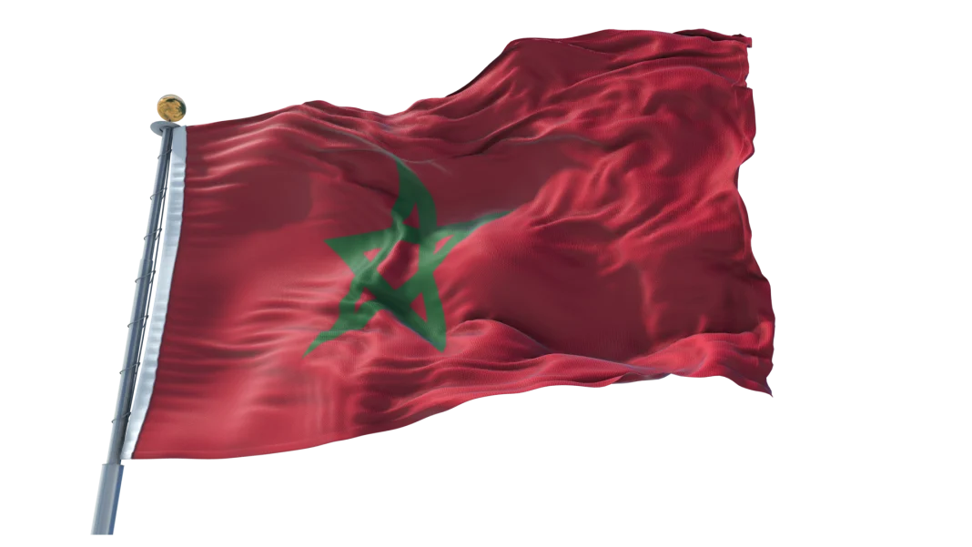 Le calvaire de ce champion du monde qui a regretté son retour au Maroc Drapeau du Maroc en tissu rouge avec étoile verte.