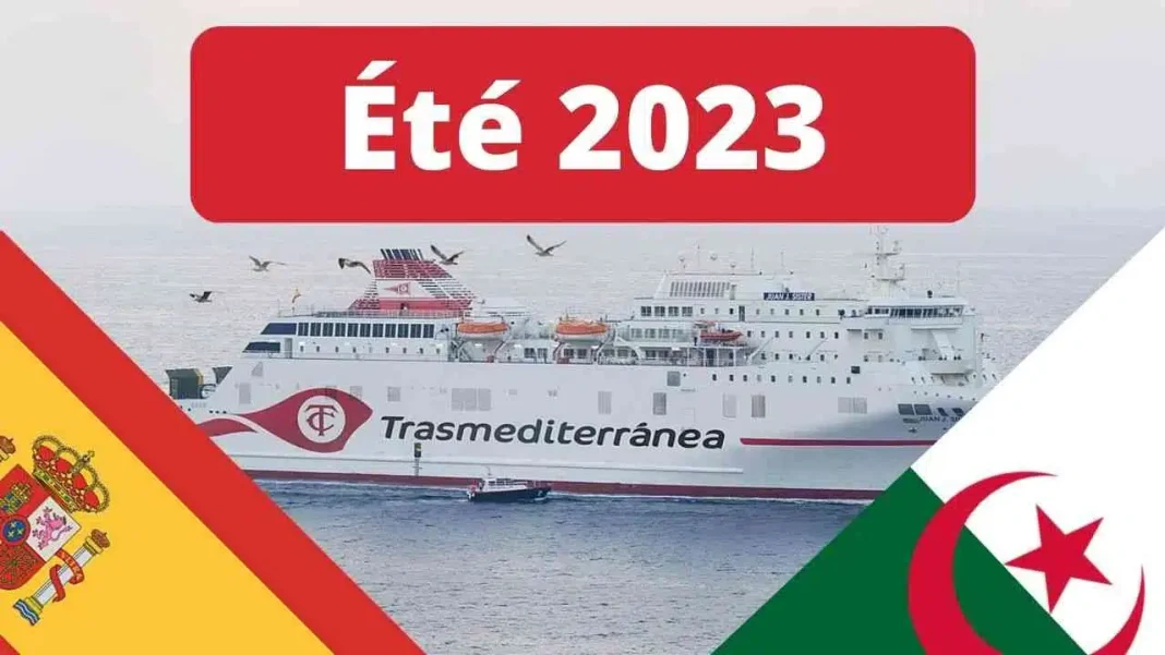Traversées maritimes Espagne – Algérie : Trasmediterránea dévoile les dates et les prix pour cet été. Ferry Trasmediterránea en mer pour traversée Espagne-Algérie été 2023.