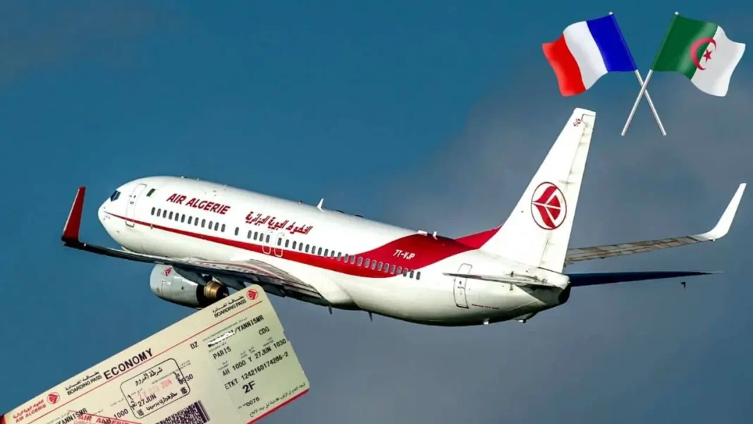 France : Découvrez l’incroyable promesse d’Air Algérie concernant les tarifs Avion Air Algérie avec drapeaux français et algérien en vol.