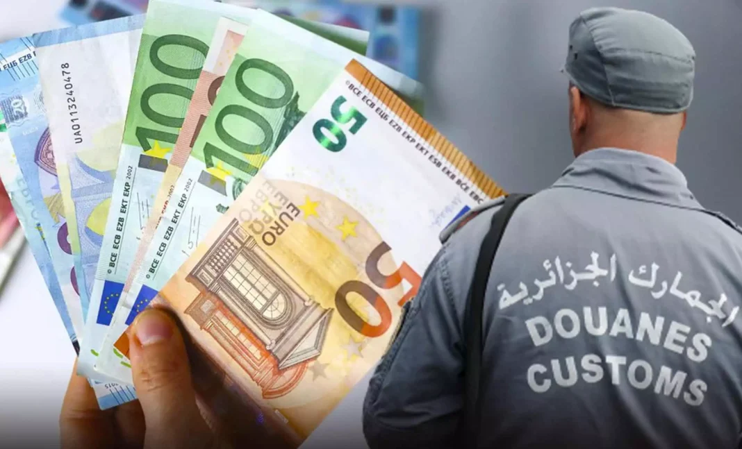 Attention ! La douane algérienne met en garde contre ceci… Agent des douanes algériennes avec des billets en euros.