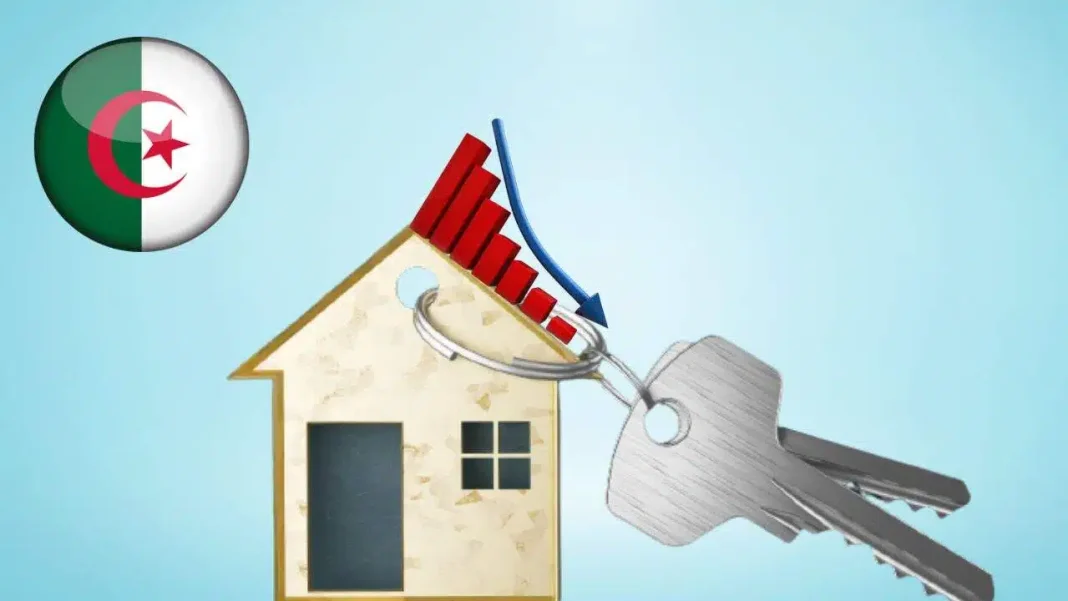 Algérie : Les nouveaux propriétaires cassent les prix des appartements « Adl » et « Social » à 2,5 millions Graphique montrant la baisse des prix immobiliers en Algérie.