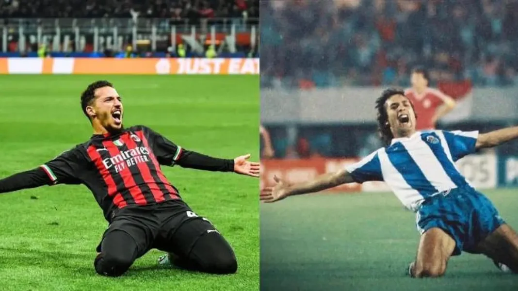 Ismaël Bennacer révèle son désir d’être une légende comme « Rabah Madjer » Ismaël Bennacer célèbre un but sur le terrain de football.