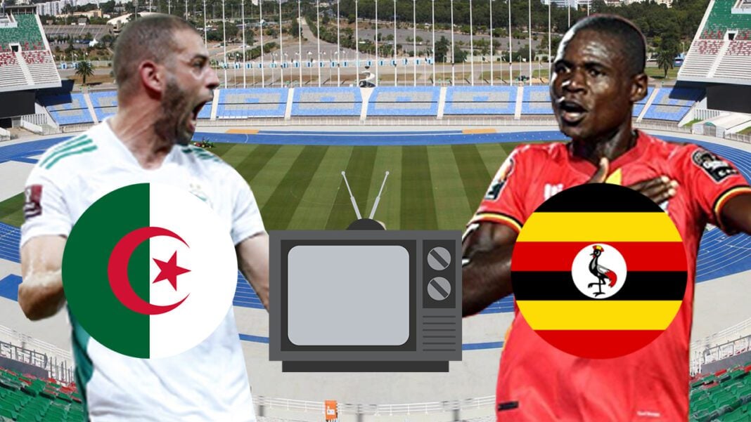 Algérie vs Ouganda : Regardez le match sur ces chaines Deux joueurs de football algérien et ougandais en compétition.