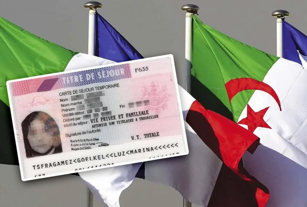 Titre de séjour algérien en France Titre de séjour algérien avec drapeaux algérien et français.