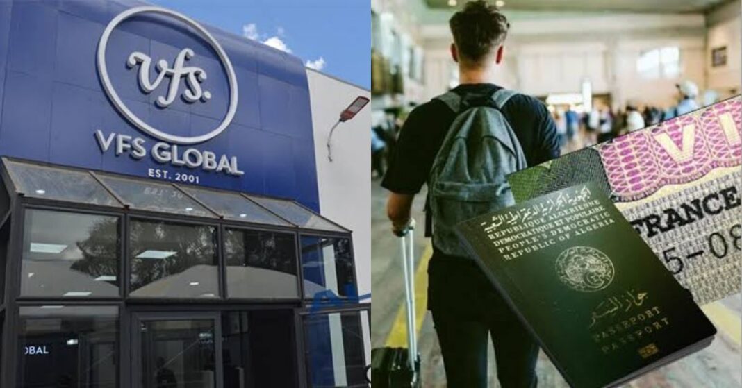 Communiqué urgent de VFS Global : Ce qu’il faut savoir Jeune avec valise et passeport à l'aéroport d'Alger.