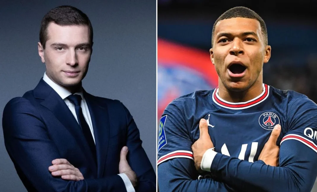 Kylian Mbappé et Jordan Bardella Kylian Mbappé et Jordan Bardella lors d'un événement public.