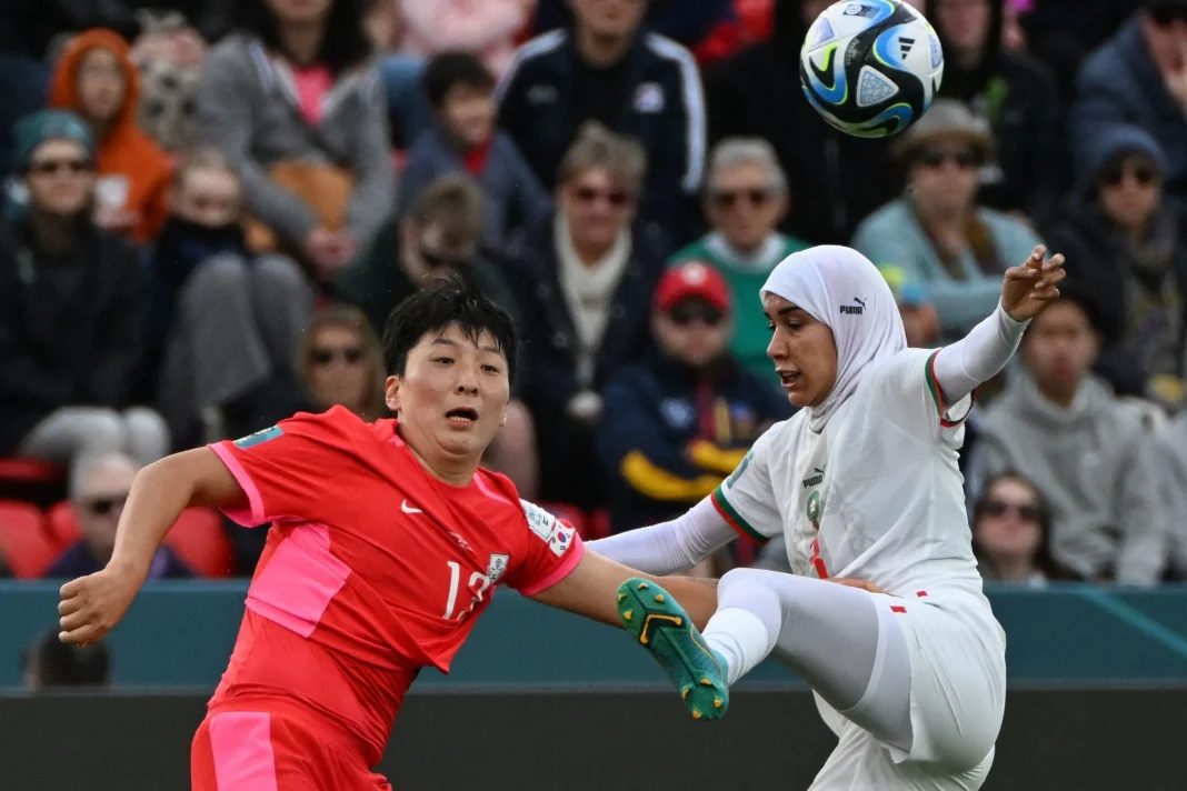 Joueuses de football féminines en action lors de la Coupe du monde 2023.