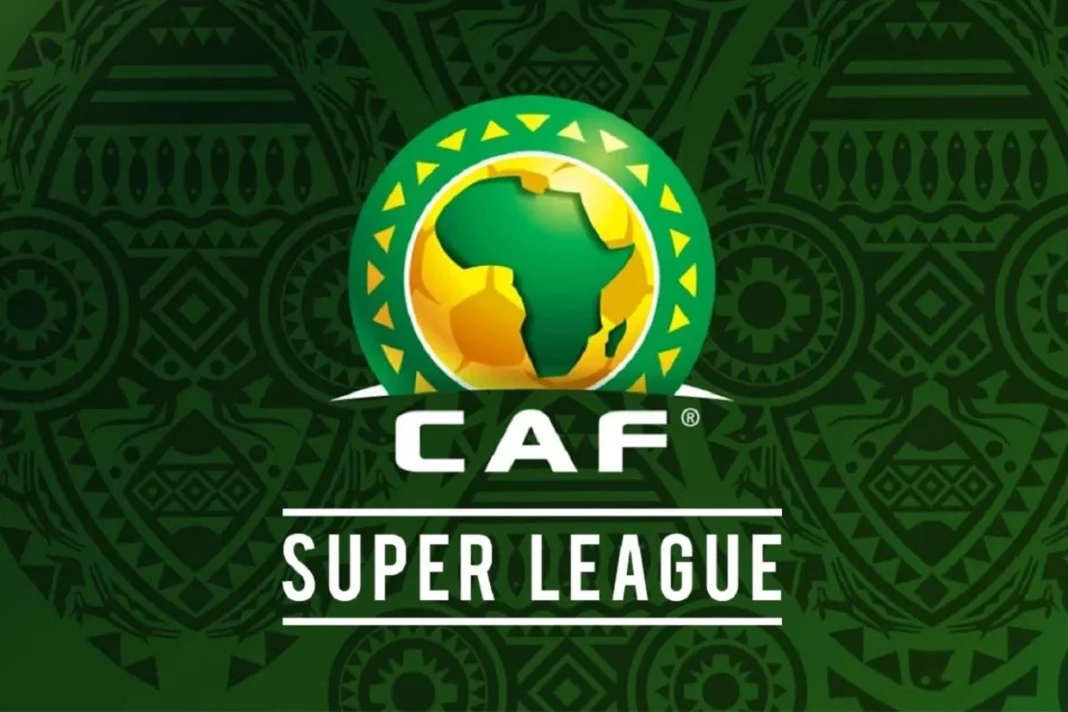 Ligue Africaine de Football : les clubs Algériens brillent par leur absence Logo de la CAF Super League avec carte de l'Afrique.