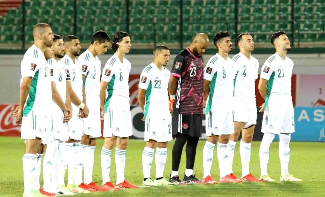 L'équipe d'Algérie en préparation pour un match au Maroc.