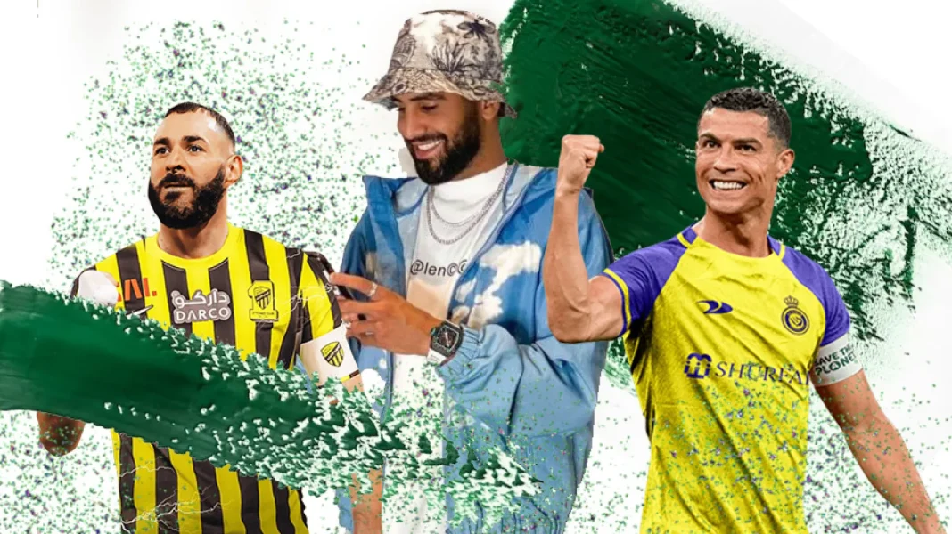 Riyad Mahrez suit Benzema et Ronaldo en Arabie Saoudite Riyad Mahrez avec Benzema et Ronaldo en Arabie Saoudite.