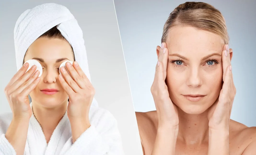 Découvrez les habitudes nocives qui accélèrent le vieillissement de la peau Femme appliquant un soin du visage, routine beauté anti-âge.