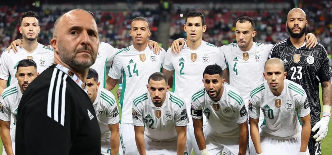 L'équipe nationale d'Algérie avant un match important.