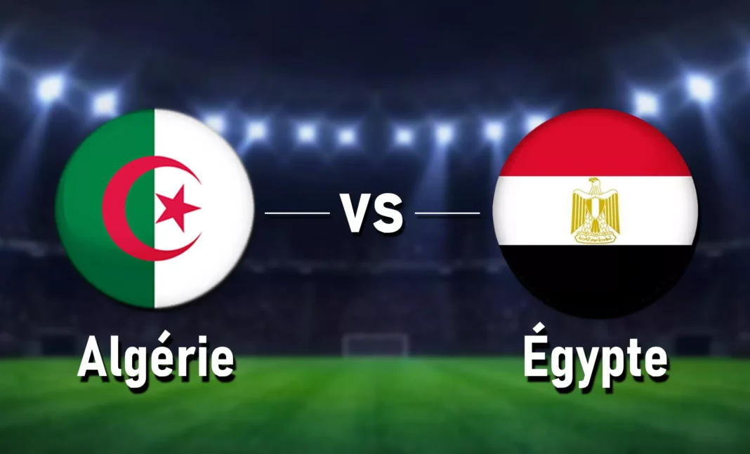 Algérie vs Egypte: date, lieu et heure Drapeaux d'Algérie et d'Égypte pour le match de football.