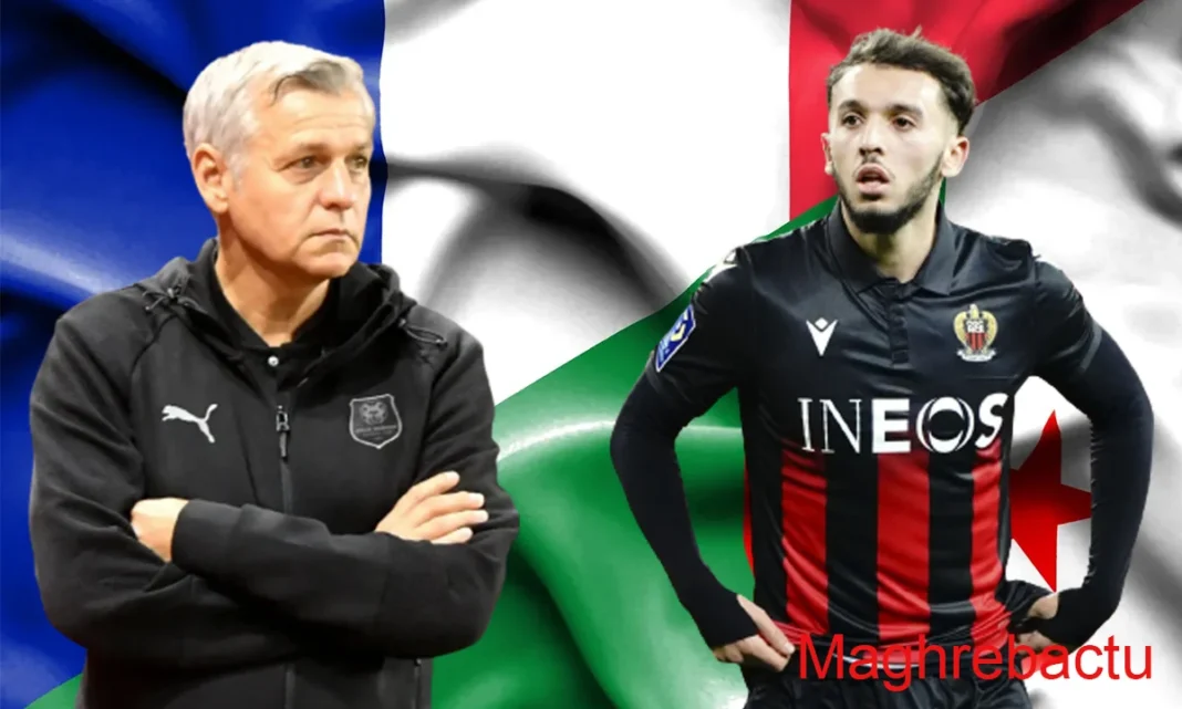 Stade Rennais : « Personne ne m’a parlé de la CAN », Amine Gouiri Bruno Genesio et un joueur algérien en tenue de match.