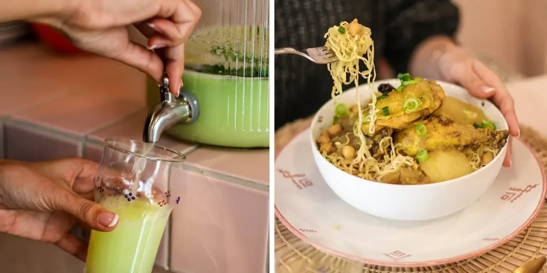 Majouja : Le Restaurant Algérien Incontournable à l’Opéra de Paris Soupe de noodles algérienne avec légumes et épices traditionnelles.