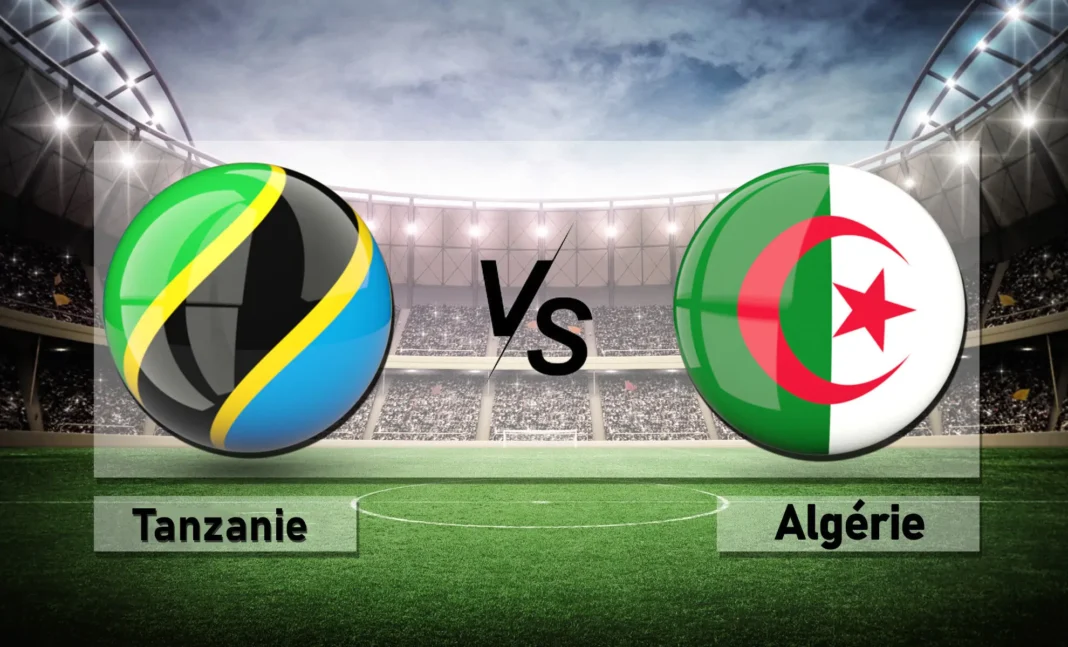 Algérie-Tanzanie: Djamel Belmadi justifie la piètre performance de ses poulains Match de football entre Tanzanie et Algérie dans un stade.