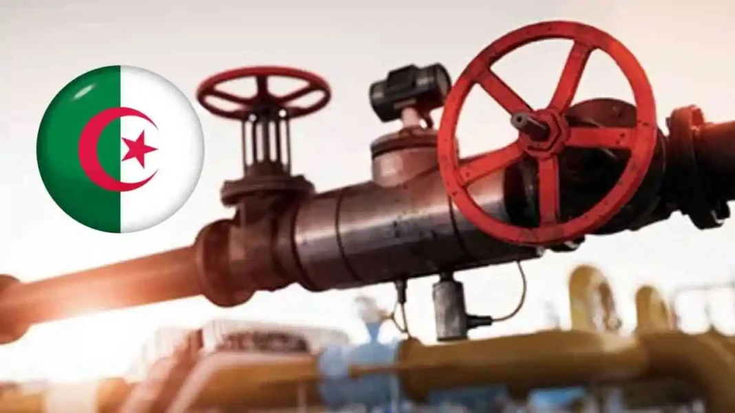 Tuyau de gaz avec valve en Algérie, énergie et ressources naturelles.
