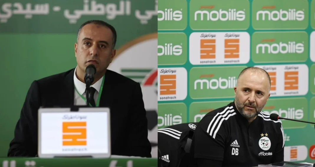 Algérie : Walid Sadi et Djamel Belmadi se rencontrent ce samedi Walid Sadi et Djamel Belmadi lors d'une conférence de presse.