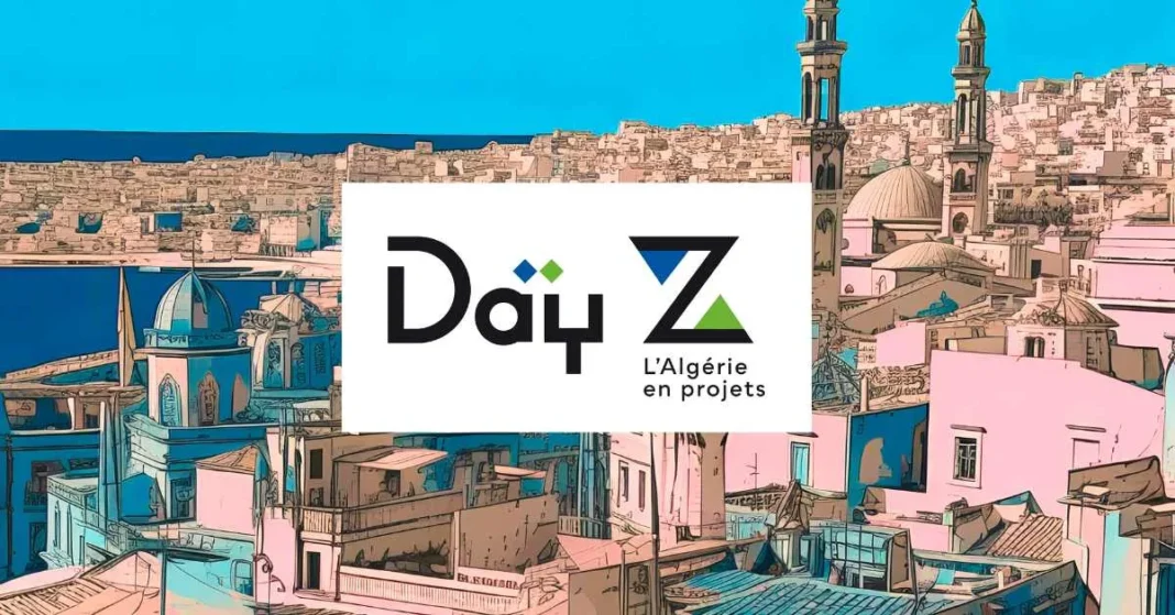 Algériens de France : Le collectif Day Z lancé dès le 19 octobre à Paris ! Tout savoir Logo du collectif Day Z avec vue de la ville d'Alger en arrière-plan.