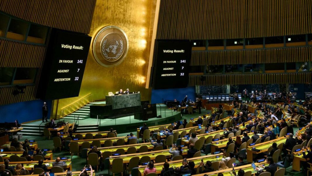 Résultat de vote à l'ONU Vote à l'ONU sur l'agenda séparatiste de l'Algérie en Afrique du Nord.