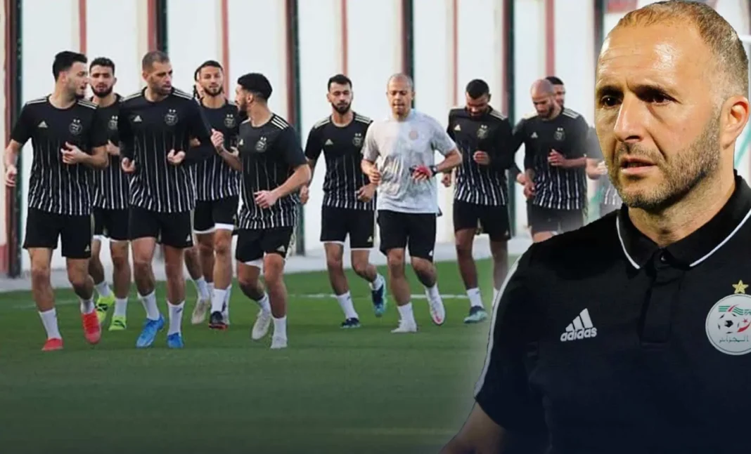 Voici la composition probable de l’équipe d’Algérie pour son match amical contre le Cap-Vert. Groupe de joueurs algériens lors d'une séance d'entraînement.