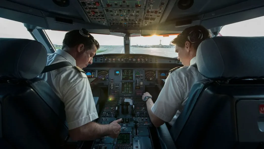 Scène choquante à bord : Une passagère giflant le pilote de Royal Air Maroc entraine un retard majeur Pilotes dans le cockpit d'un avion Royal Air Maroc en vol.