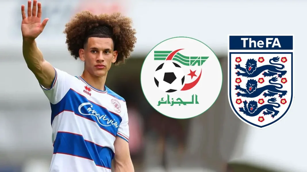 Rayan Kolli, jeune talent algérien, lors d'un match de football.