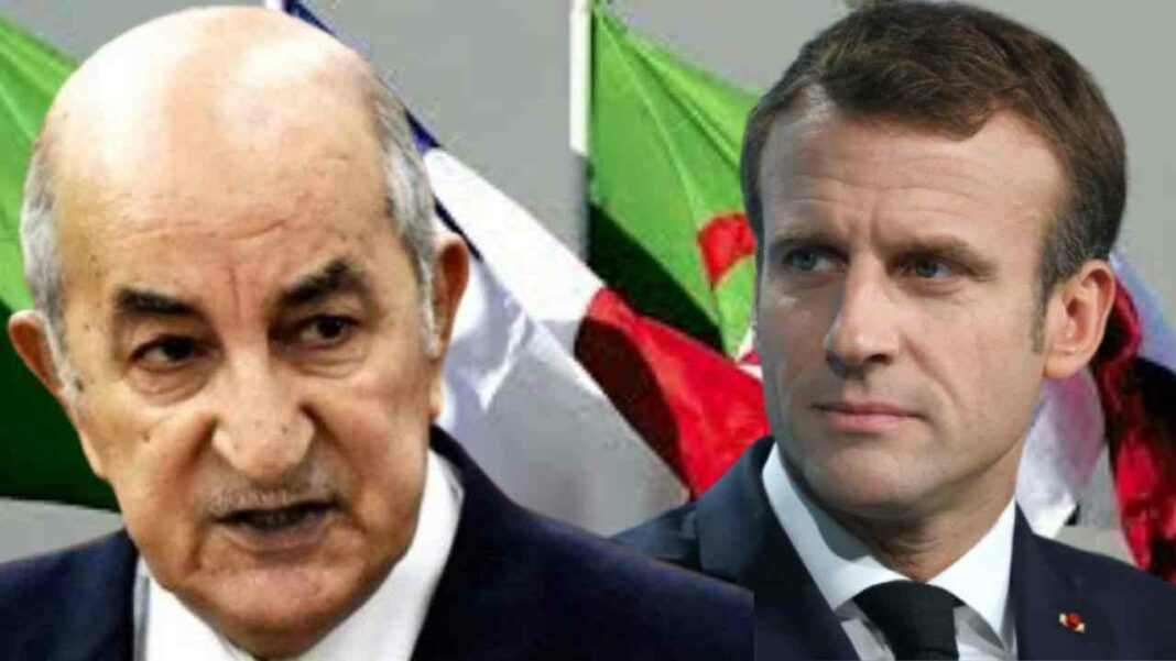 Relations Algérie-France : Macron envoie un nouveau message de félicitations à Tebboune Macron et Tebboune lors d'une rencontre diplomatique.