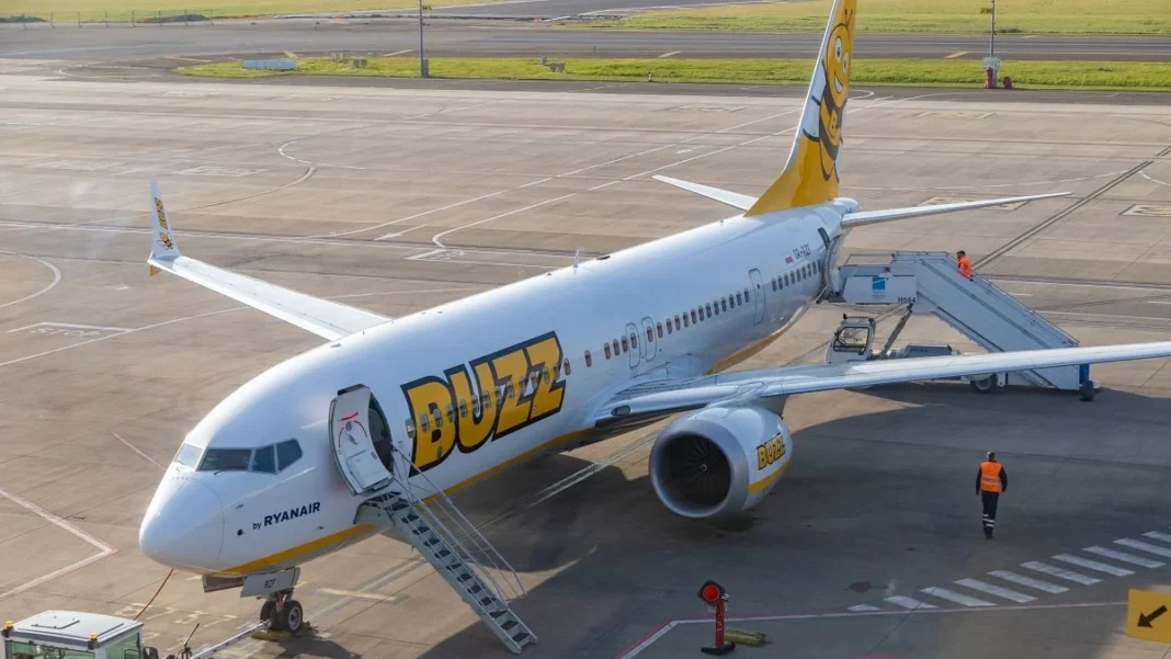 Évacuation d’urgence ! La fumée envahit un avion de Ryanair (Vidéo) Avion Ryanair avec logo DUZZ, évacuation d'urgence en cours.